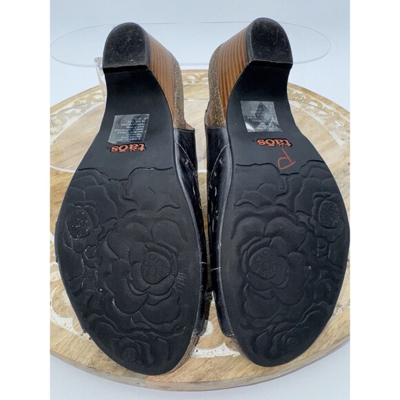 Taos Slinger Graphite  Perforated Leather Slingback Sandals sz 9 40 SLI-848 - Picture 10 of 11